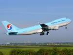 Boeing 747-400F von Korean Cargo beim Start am 20.9.2008 in ...