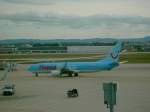 stuttgart-str Boeing 737 der Tuifly in Stuttgart.