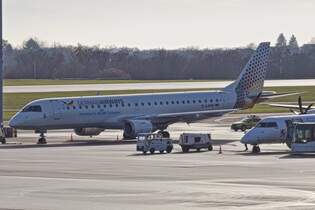 German Airways, ERJ-190-100LR, D-AJHW, Flughafen Findel in Luxemburg.