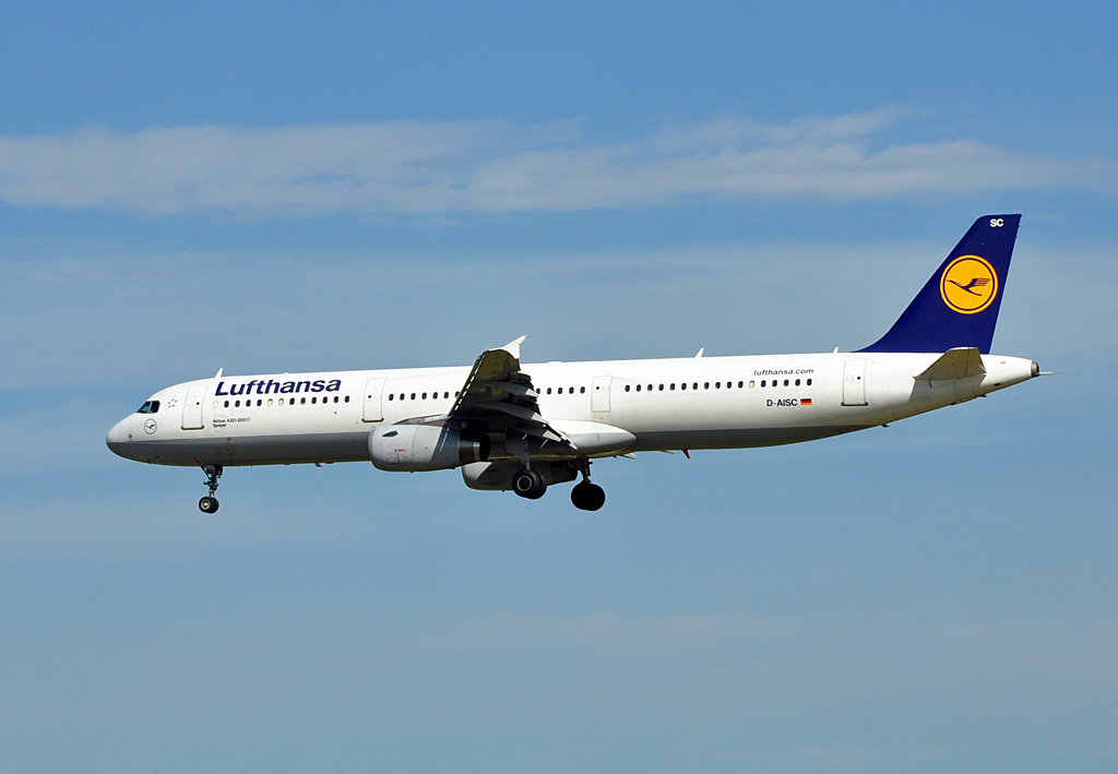 A 321-200  Speyer  D-AISC Lufthansa approach FRA - 04.08.2012