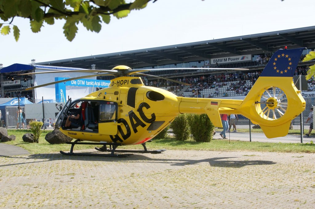 ADAC-Luftrettung, D-HOPI, Eurocopter, EC-135 P-2, 19.08.2012, in Bereitschaft am Nrburgring beim DTM-Rennen, Germany