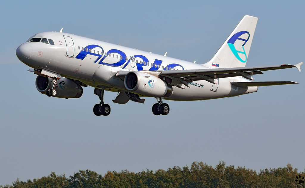 ADRIA A319-132 S5-AAR bei Trainingsflug; Maribor Flughafen MBX. /20.10.2012
