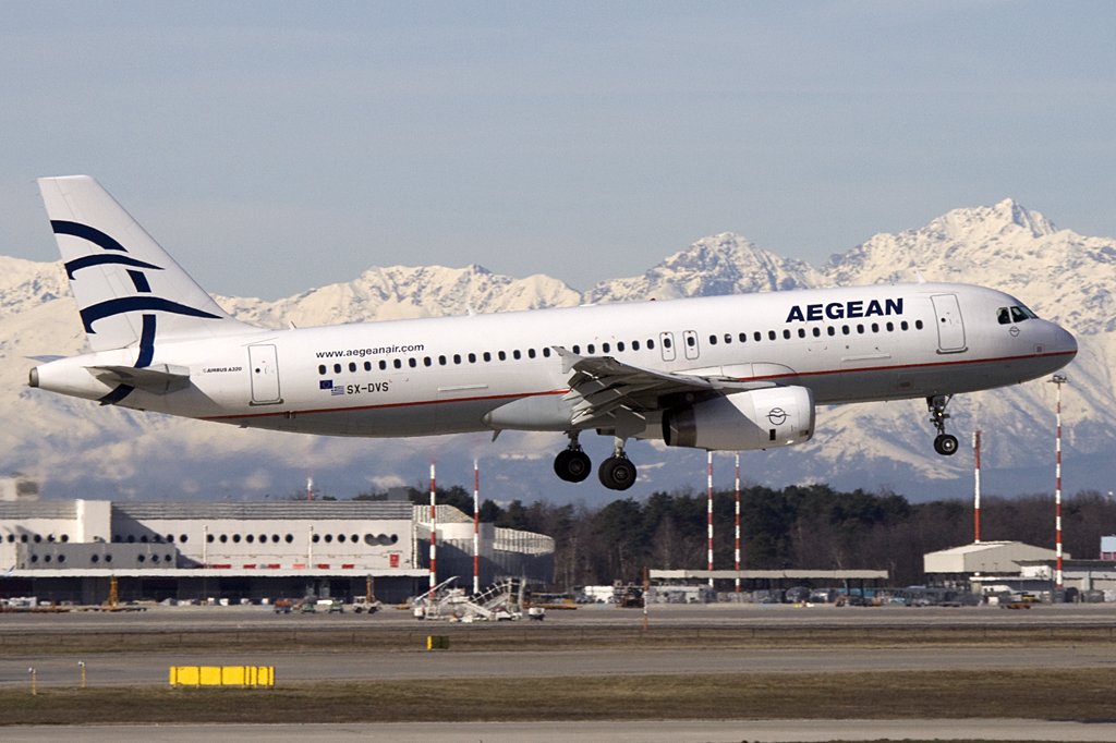 Aegan Airlines, SX-DVS, Airbus, A320-232, 27.02.2010, MXP, Mailand, Italy

