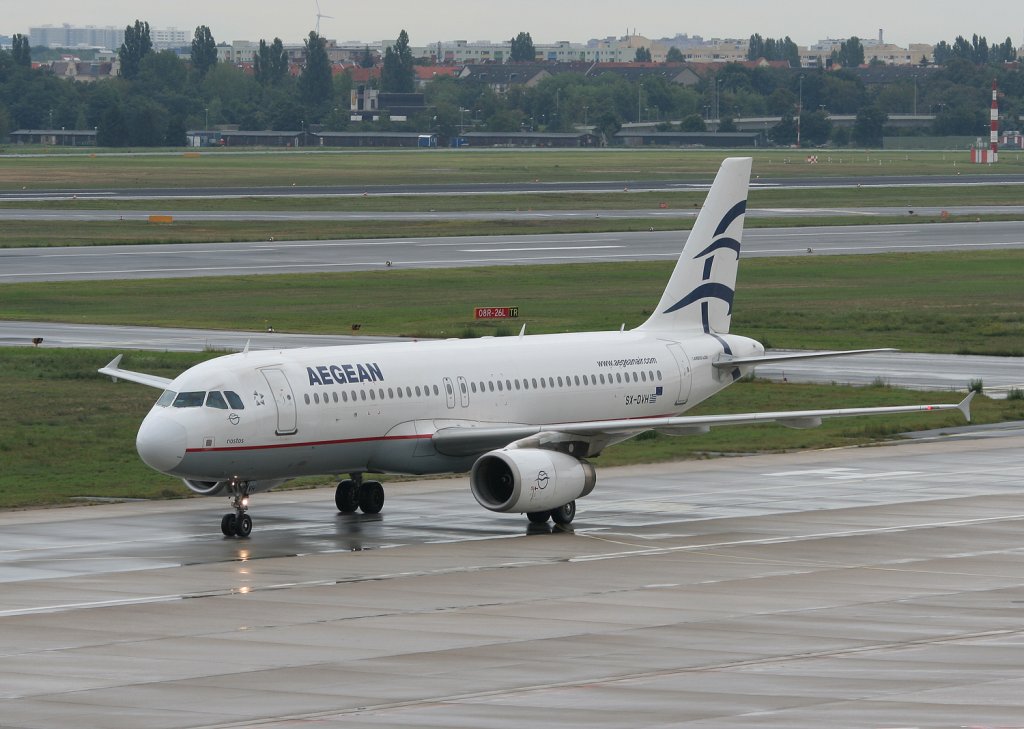 Aegean A 320-232 SX-DVH bei der Ankunft in Berlin-Tegel am 04.09.2010