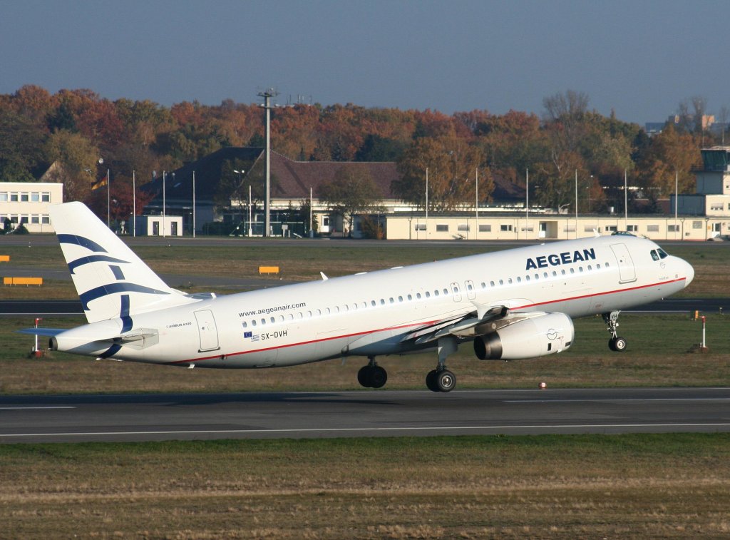 Aegean A 320-232 SX-DVH beim Start in Berlin-Tegel am 31.10.2009