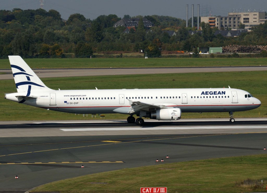 Aegean Airlines, SX-DVP, Airbus A 321-200, 2008.09.26, DUS, Dsseldorf, Germany