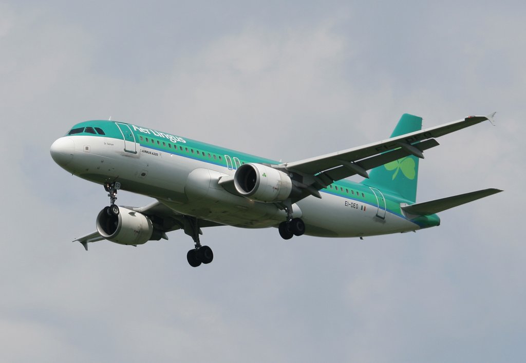 Aer Lingus A 320-214 EI-DEO im Landeanflug in Berlin-Schnefeld am 06.06.2010