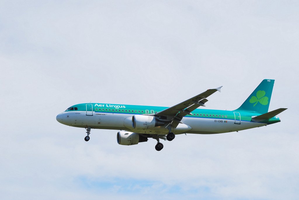 Aer Lingus Airbus A320 EI-CVD St.Kevin im Anflug auf Hamburg Fuhlsbttel am 01.06.11