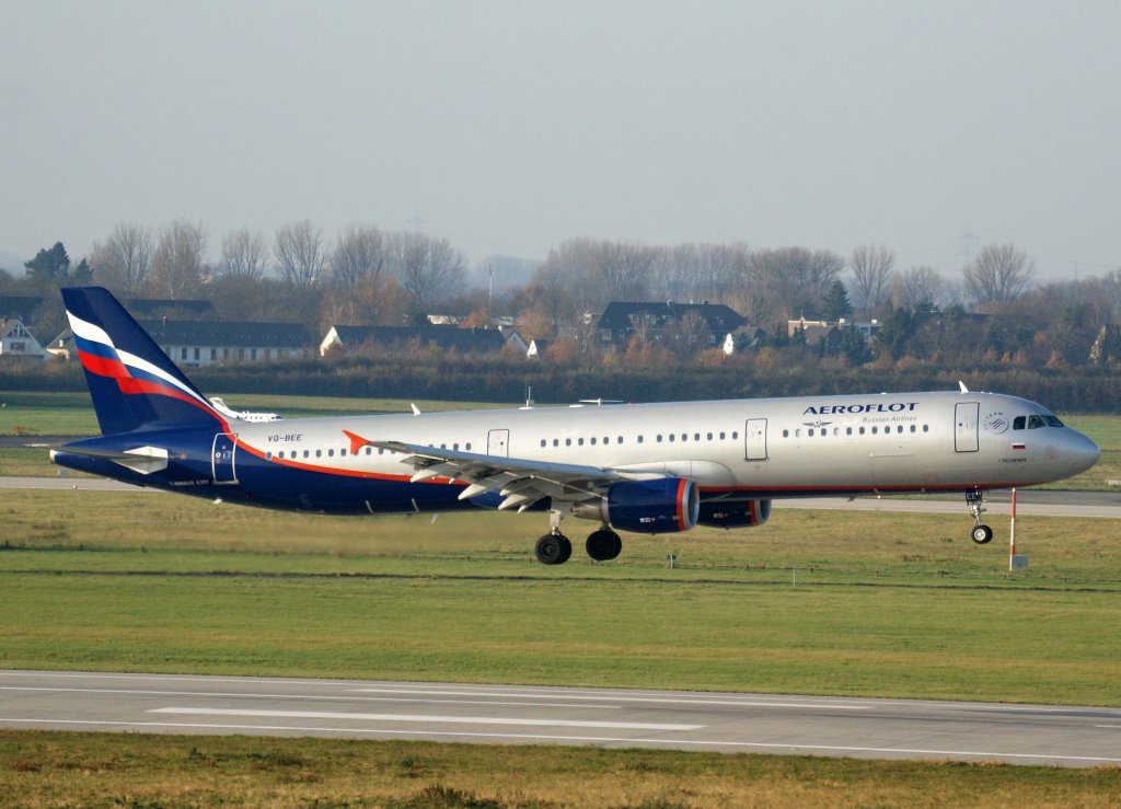 Aeroflot Russian Airlines, VQ-BEE, Airbus A 321-200, 2010.11.21, DUS-EDDL, Dsseldorf, Germany 

