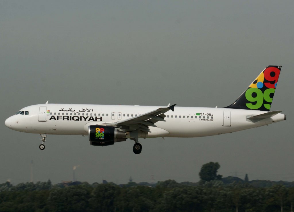 Afriqiyah Airways, 5A-ONJ, Airbus A 320-200, 2010.09.23, DUS-EDDL, Dsseldorf, Germany

