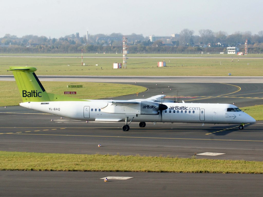Air Baltic, YL-BAQ, Bombardier, DHC 8Q-400, 13.11.2011, DUS-EDDL, Düsseldorf, Germany 