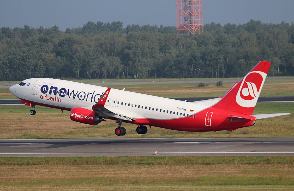 Air Berlin B 737-86J D-ABME beim Start in Berlin-Tegel am 22.08.2012