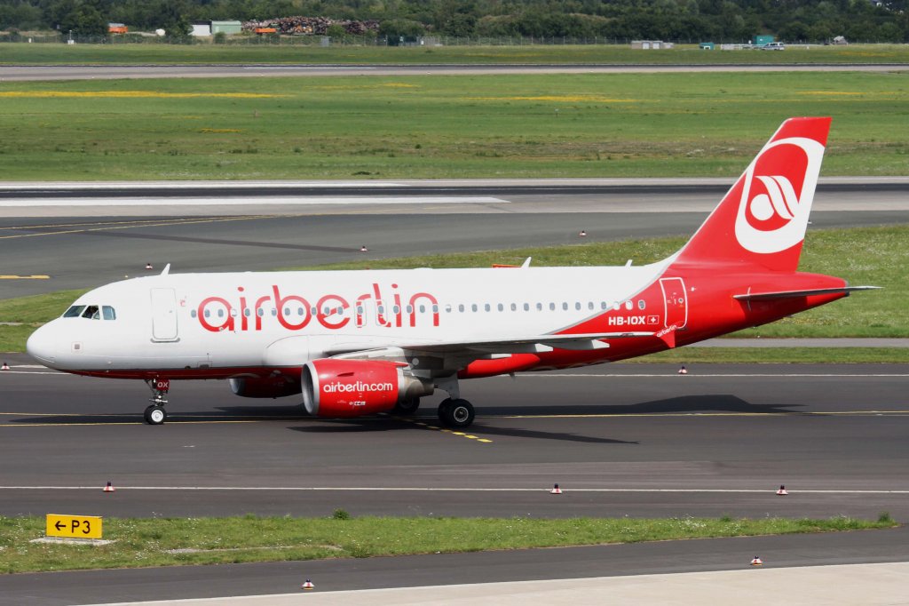 Air Berlin (Belair), HB-IOX, Airbus, A 319-100, 11.08.2012, DUS-EDDL, Dsseldorf, Germany