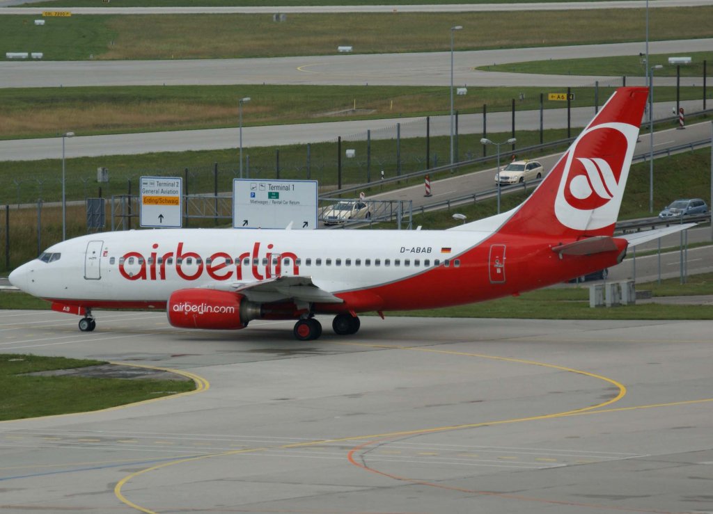 Air Berlin, D-ABAB (aktuelle-AB-Lackierung), Boeing 737-700, 2009.06.20, MUC, Mnchen, Germany