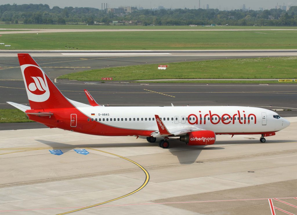Air Berlin, D-ABAS, Boeing 737-800 WL, 28.07.2011, DUS-EDDL, Dsseldorf, Germany 

