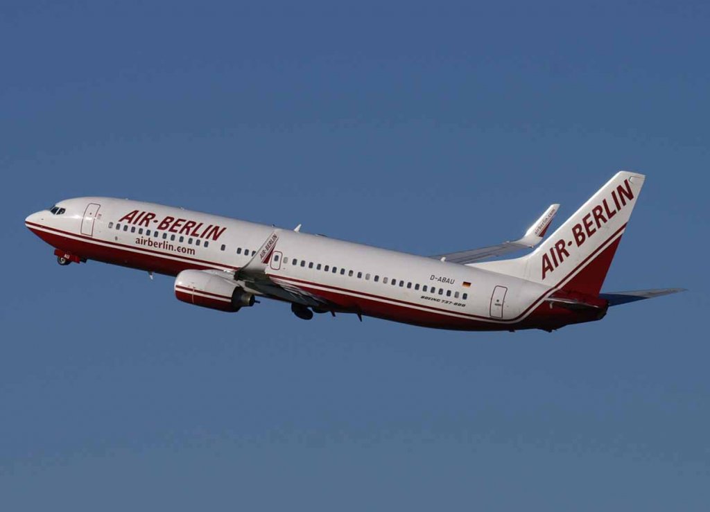 Air Berlin, D-ABAU (alte AB-Lackierung), Boeing 737-800 WL, 2008.02.09, DUS, Dsseldorf, Germany