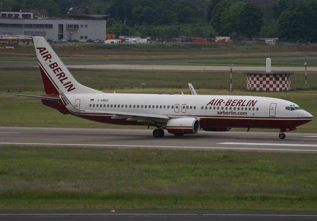 Air Berlin, D-ABBQ (alte AB-Lackierung), Boeing 737-800 WL, 2008.05.22, DUS, Dsseldorf, Germany