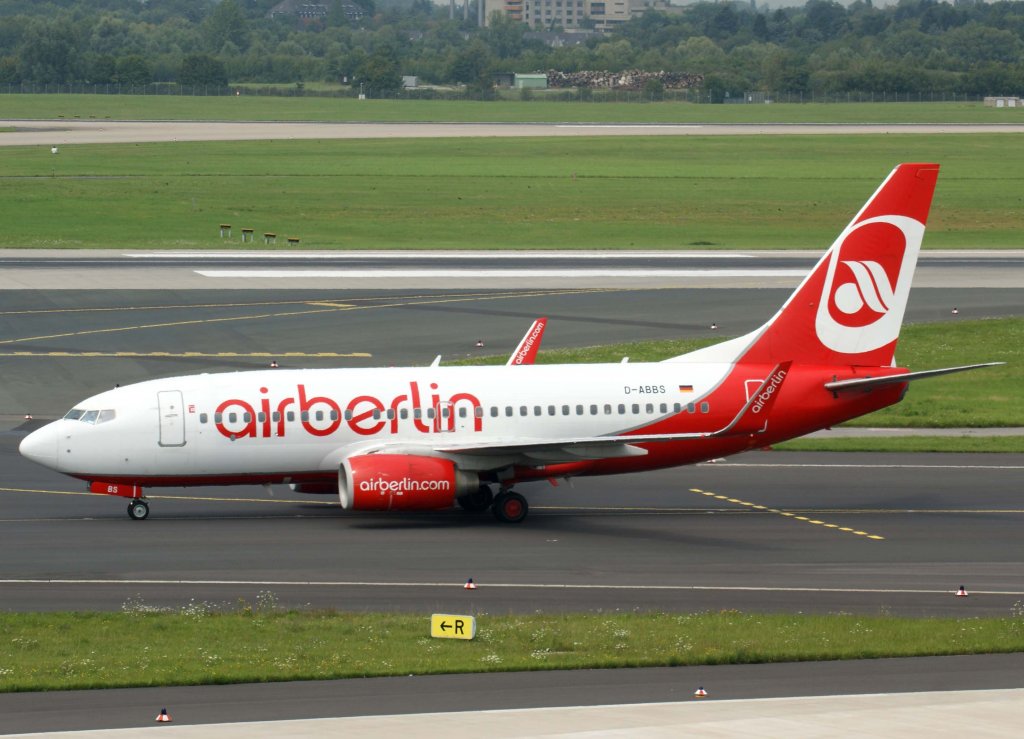 Air Berlin, D-ABBS, Boeing 737-700 WL, 28.07.2011, DUS-EDDL, Dsseldorf, Germany 


