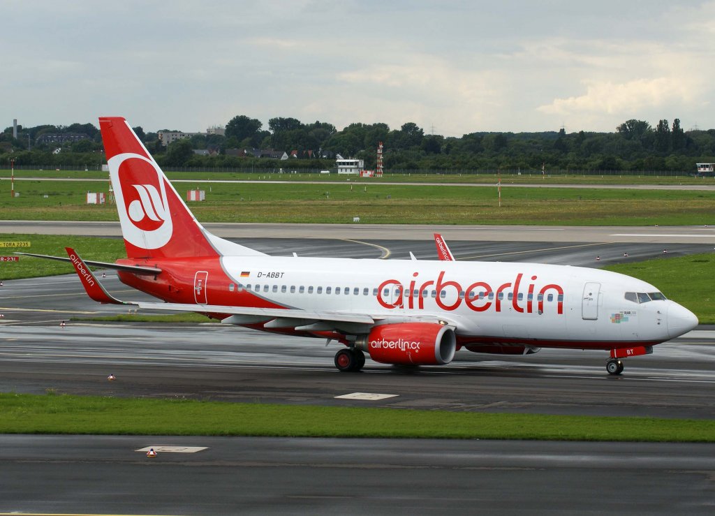 Air Berlin, D-ABBT (aktuelle AB-Lackierung), Boeing 737-700 WL (Hagen/Ruhr 2010), 2010.08.28, DUS, Dsseldorf, Germany