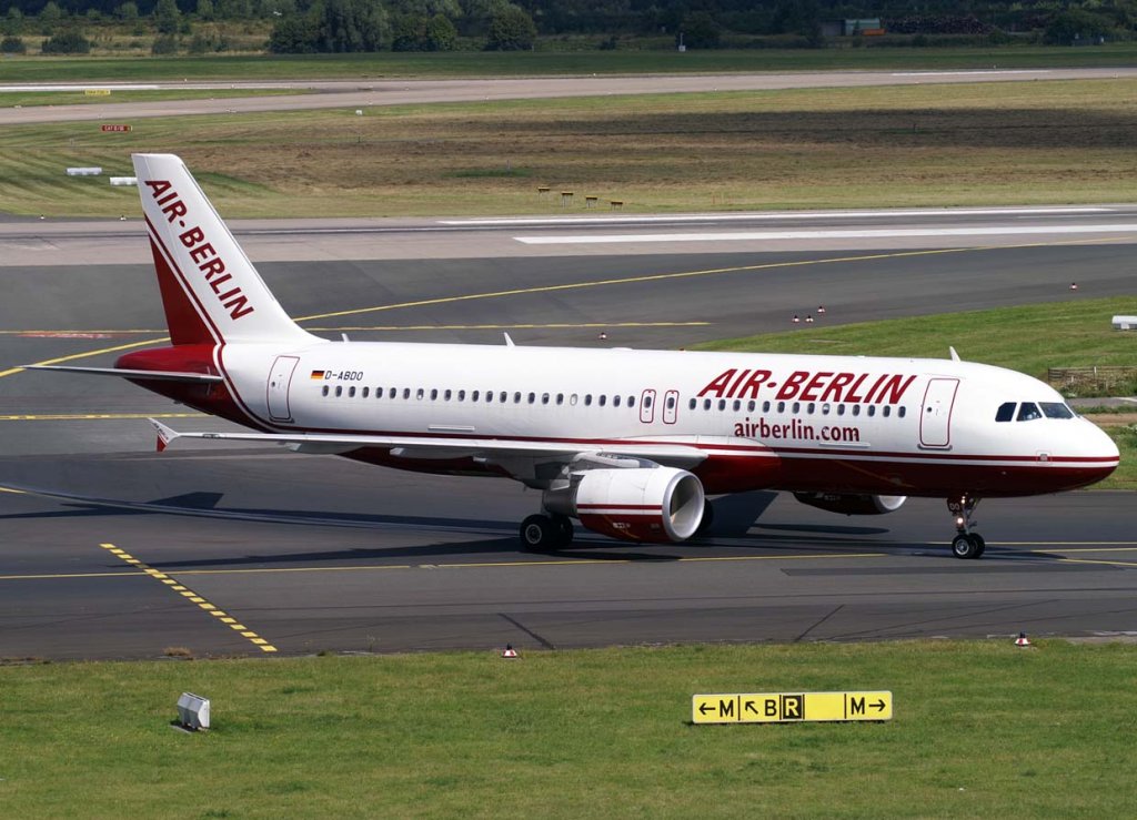 Air Berlin, D-ABDO (alte-AB-Lackierung), Airbus A 320-200, 2007.08.03, DUS, Dsseldorf, Germany