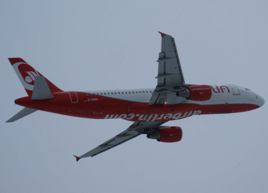 Air Berlin, D-ABDU (aktuelle-AB-Lackierung), Airbus A 320-200, 2010.01.17, STR, Stuttgart, Germany