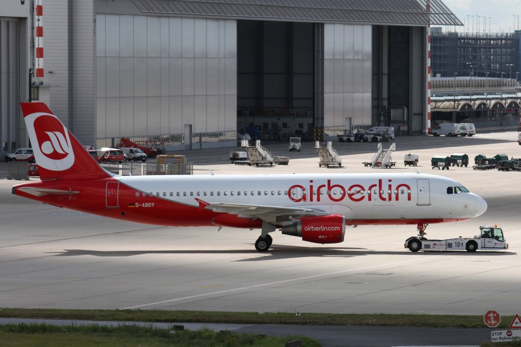 Air Berlin, D-ABDY, Airbus, A 320-200 (zur Prfhalle), 22.09.2012, DUS-EDDL, Dsseldorf, Germany