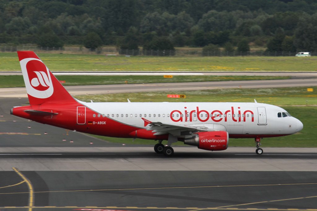 Air Berlin, D-ABGK, Airbus, A 319-100, 11.08.2012, DUS-EDDL, Dsseldorf, Germany 