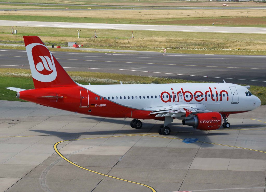 Air Berlin, D-ABGL (aktuelle-AB-Lackierung), Airbus A 319-100, 2008.07.15, DUS, Dsseldorf, Germany