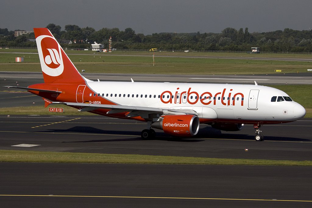Air Berlin, D-ABGN, Airbus, A319-112, 26.08.2009, DUS, Duesseldorf, Germany 

