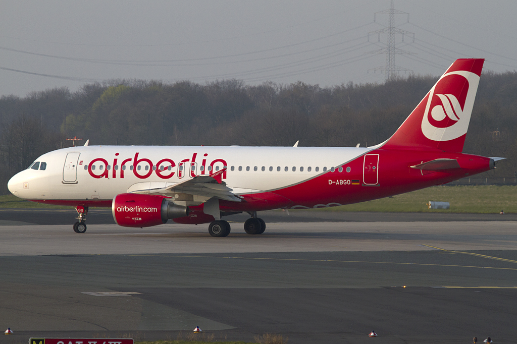 Air Berlin, D-ABGO, Airbus, A319-112, 29.03.2011, DUS, Dsseldorf, Germany 




