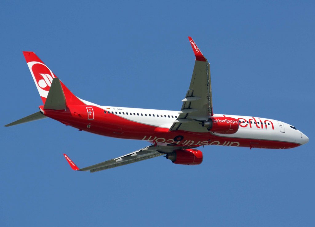 Air Berlin, D-ABKC (aktuelle AB-Lackierung), Boeing 737-800 WL, 2008.09.26, DUS, Dsseldorf, Germany