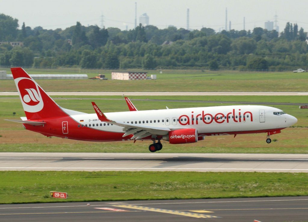 Air Berlin, D-ABKT, Boeing 737-800 wl, 28.07.2011, DUS-EDDL, Düsseldorf, Germany 
