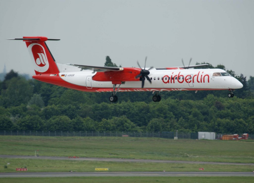 Air Berlin, D-ABQC (aktuelle AB-Lackierung)(LGW), Bombardier DHC 8Q-400, 2009.05.13, DUS, Dsseldorf, Germany
