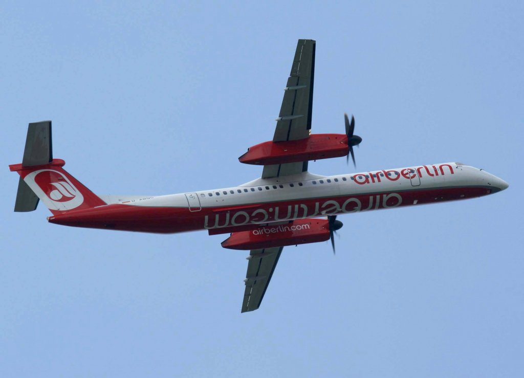 Air Berlin, D-ABQC (aktuelle AB-Lackierung)(LGW), Bombardier DHC 8Q-400, 2009.05.13, DUS, Dsseldorf, Germany