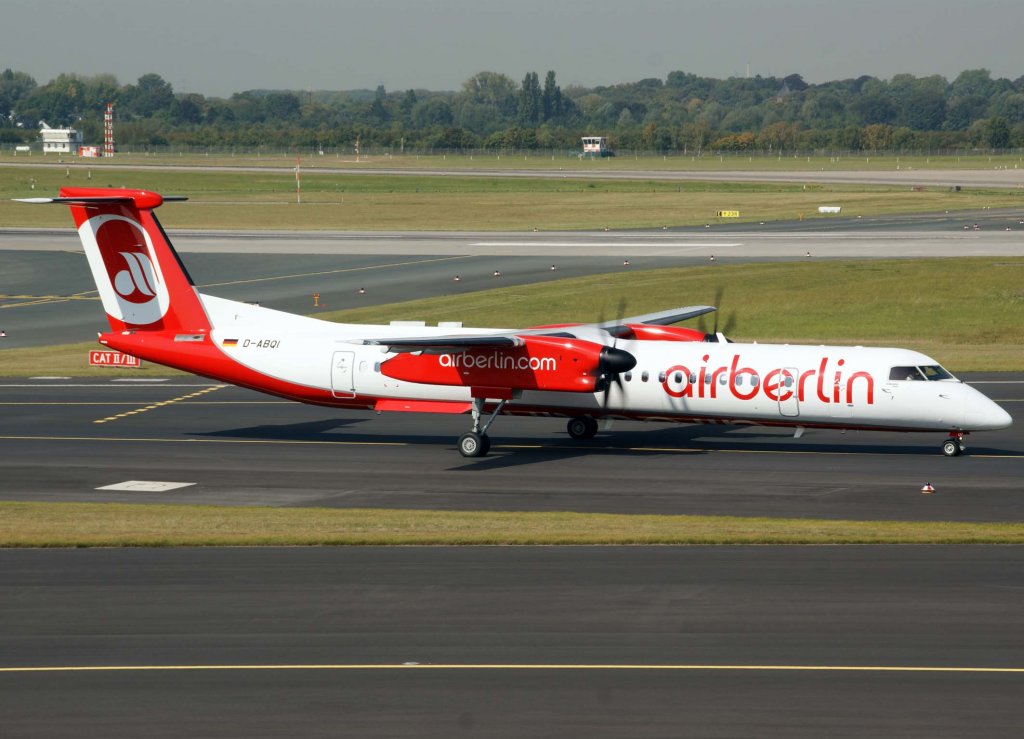 Air Berlin, D-ABQI (aktuelle AB-Lackierung)(LGW), Bombardier DHC 8Q-400, 2009.09.09, DUS, Dsseldorf, Germany