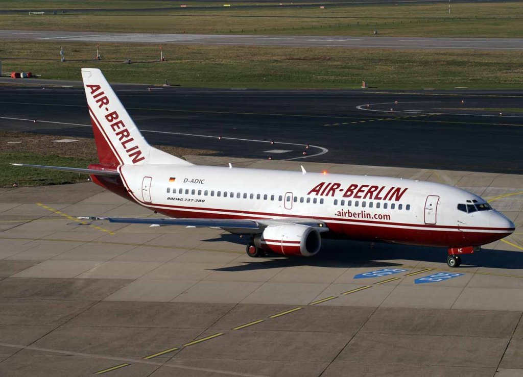Air Berlin, D-ADIC (alte-AB-Lackierung), Boeing 737-300, 2008.02.09, DUS, Dsseldorf, Germany