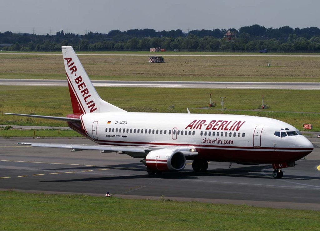 Air Berlin, D-AGEA (alte-AB-Lackierung), Boeing 737-300, 2007.08.03, DUS, Dsseldorf, Germany