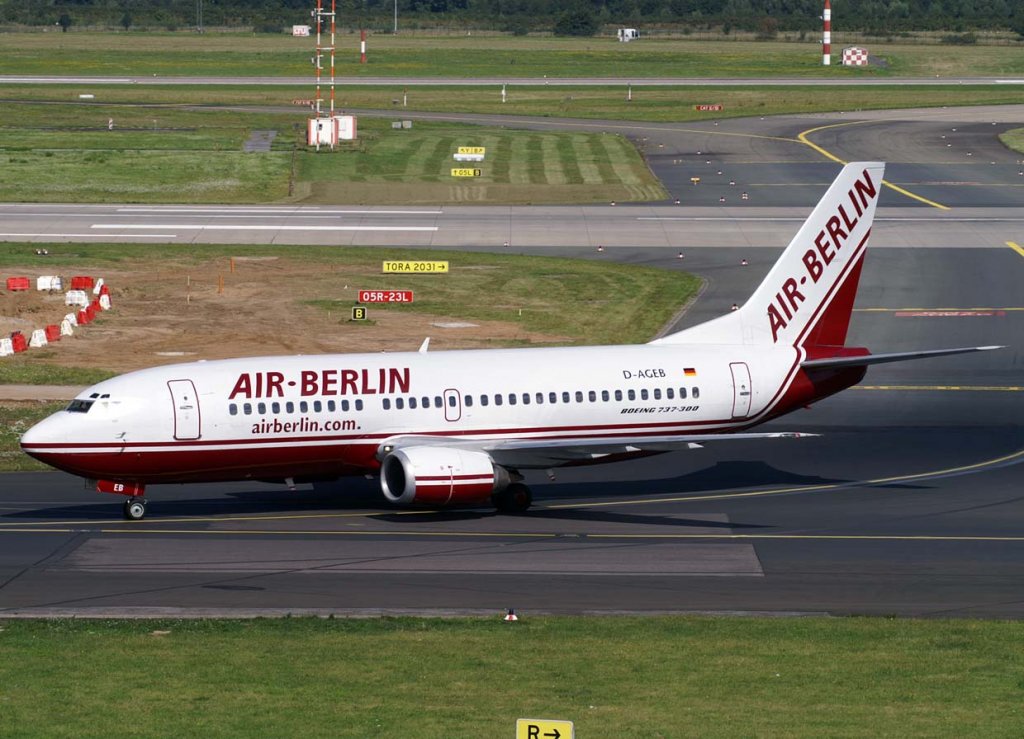 Air Berlin, D-AGEB (alte-AB-Lackierung), Boeing 737-300, 2007.08.03, DUS, Dsseldorf, Germany