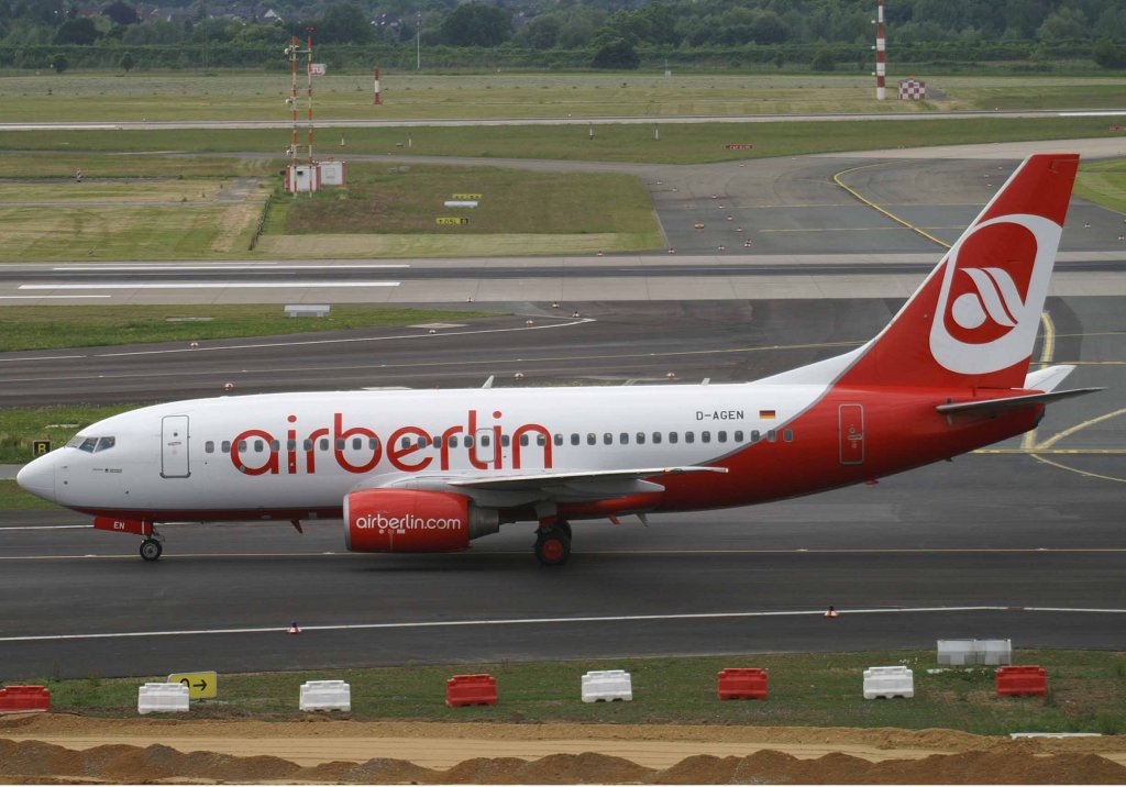 Air Berlin, D-AGEN (aktuelle-AB-Lackierung), Boeing 737-700, 2008.05.22, DUS, Dsseldorf, Germany