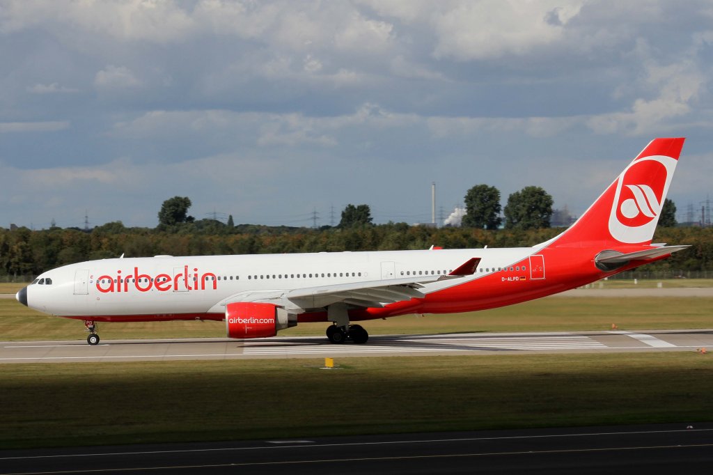 Air Berlin, D-ALPD, Airbus, A 330-200 (schwarz-weies Radom), 22.09.2012, DUS-EDDL, Dsseldorf, Germany