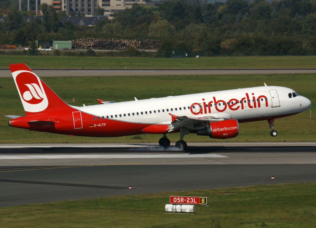 Air Berlin, D-ALTD (aktuelle-AB-Lackierung), Airbus A 320-200, 2008.09.26, DUS, Dsseldorf, Germany