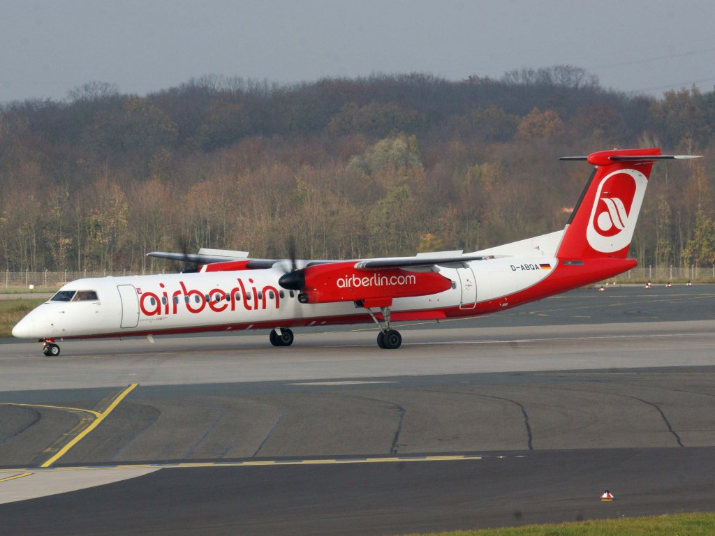Air Berlin (LGW), D-ABQA, DHC 8Q-400, 13.11.2011, DUS-EDDL, Dsseldorf, Germany 