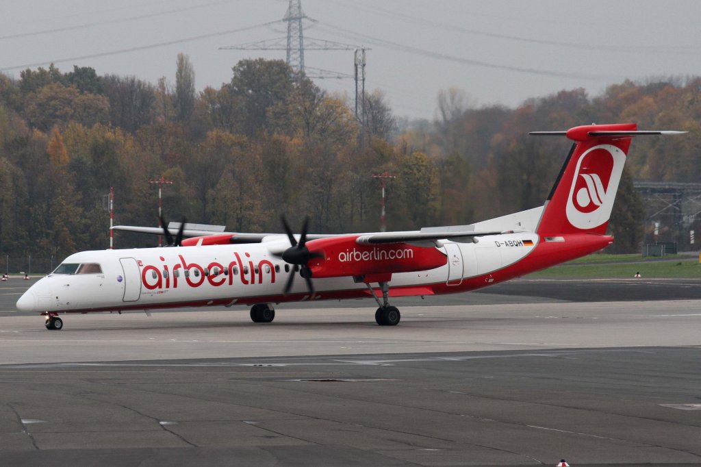 Air Berlin (LGW), D-ABQH, Bombardier~DHC, 8Q-400, 10.11.2012, DUS-EDDL, Dsseldorf, Germany