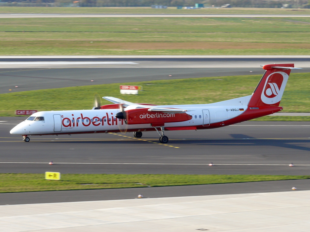 Air Berlin (LGW); D-ABQJ; De Havilland Canada DHC-8-402. Flughafen Dsseldorf. 27.03.2011.