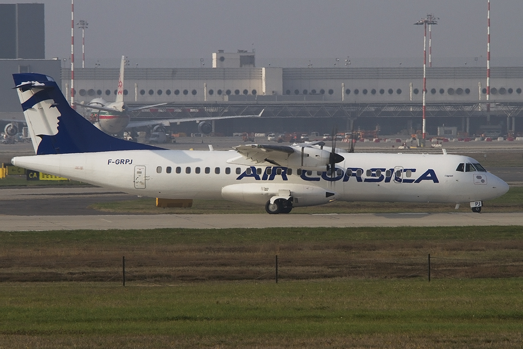Air Corsica, F-GRPJ, Aerospatiale, ATR-72-202, 16.11.2012, MXP, Mailand-Malpensa, Italy 





