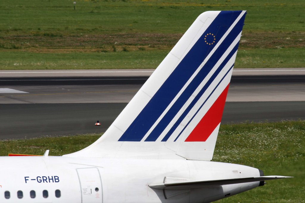 Air France, F-GRHB, Airbus, A 319-100 (Seitenleitwerk/Tail), 11.08.2012, DUS-EDDL, Dsseldorf, Germany 