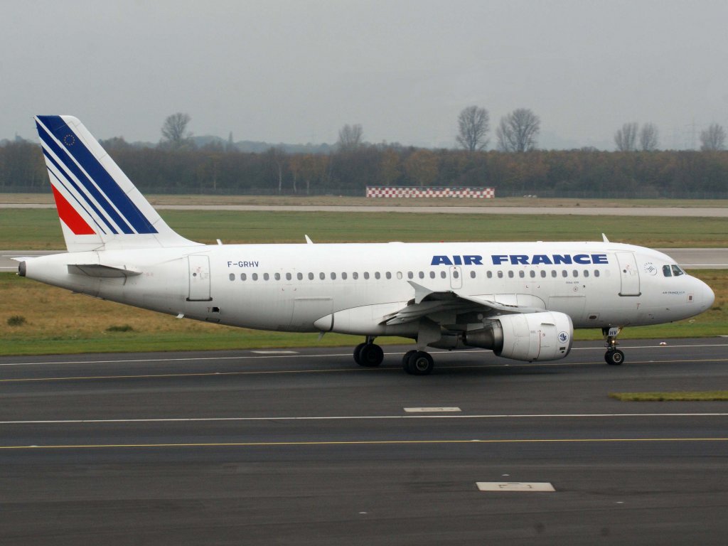 Air France, F-GRHV, Airbus, A 319-100, 13.11.2011, DUS-EDDL, Düsseldorf, Germany 

