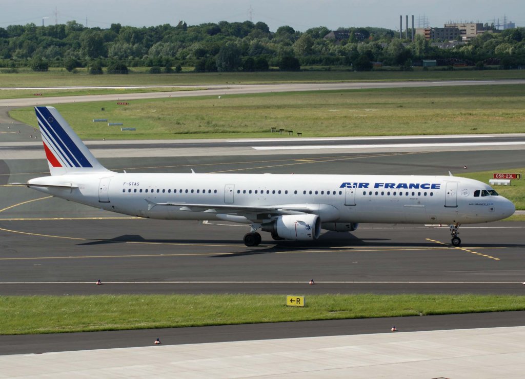 Air France, F-GTAS, Airbus A 321-200, 2010.06.11, DUS, Dsseldorf, Germany