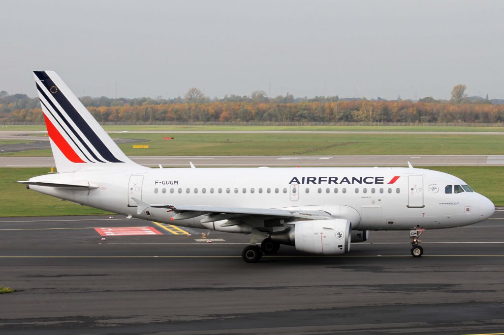Air France, F-GUGM, Airbus, A 318-100 (neue AF-Lackierung), 10.11.2012, DUS-EDDL, Dsseldorf, Germany 