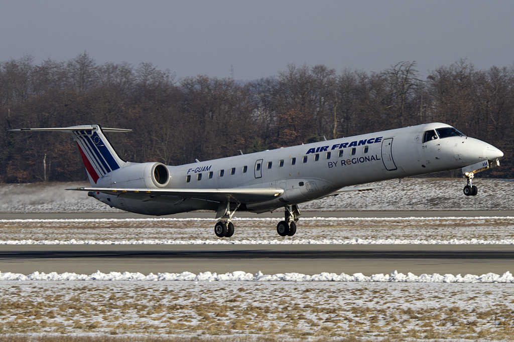 Air France - Regional, F-GUAM, Embraer, ERJ-145MP, 23.01.2011, BSL, Basel, Switzerland 



